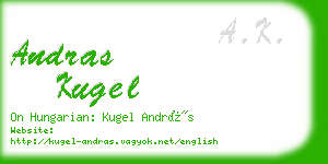 andras kugel business card